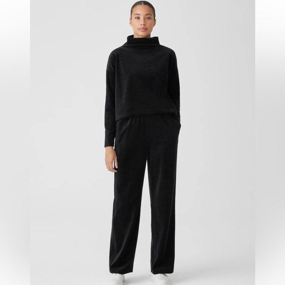 NWT Eileen Fisher Cotton Velour Straight Pant - Picture 2 of 6